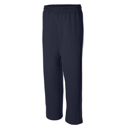 Navy - Side - Gildan Mens Heavy Blend Open Bottom Sweatpant - Jogging Pants
