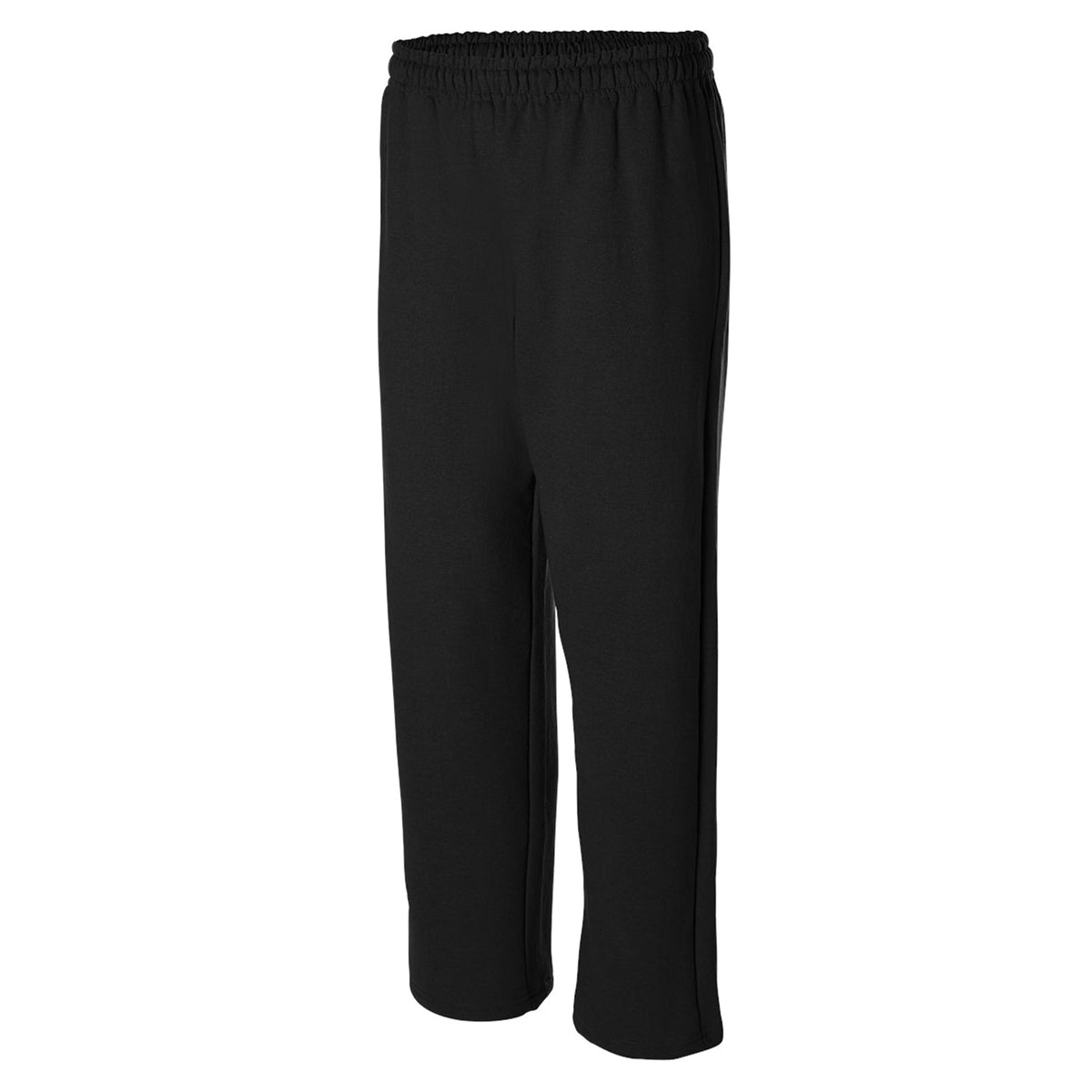 Black - Side - Gildan Mens Heavy Blend Open Bottom Sweatpant - Jogging Pants