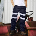 Navy Blue - Back - Yoko Adults Unisex Hi Vis Jogging Pants