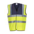 Navy-Hi-Vis Yellow - Front - Yoko Adults Unisex Two Tone Class 1 Reflective Jacket