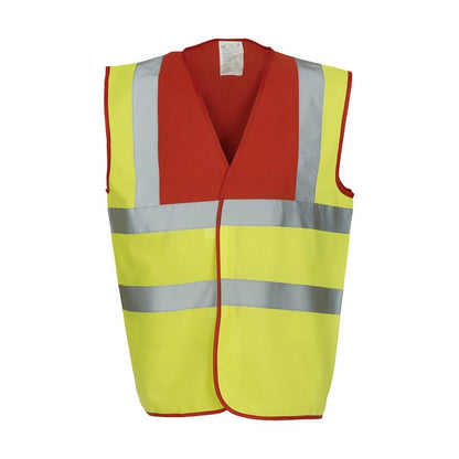 Red-Hi Vis Yellow - Front - Yoko Adults Unisex Two Tone Class 1 Reflective Jacket