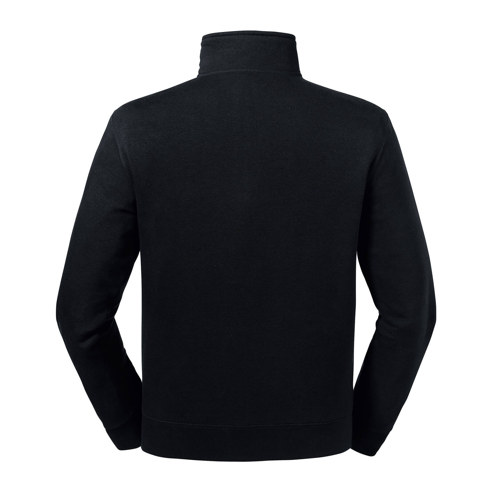 Black - Back - Russell Mens Authentic Quarter Zip Sweatshirt