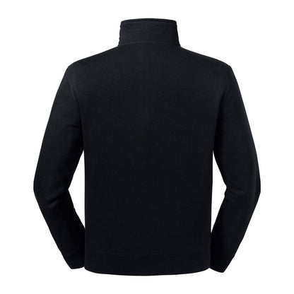 Black - Back - Russell Mens Authentic Quarter Zip Sweatshirt