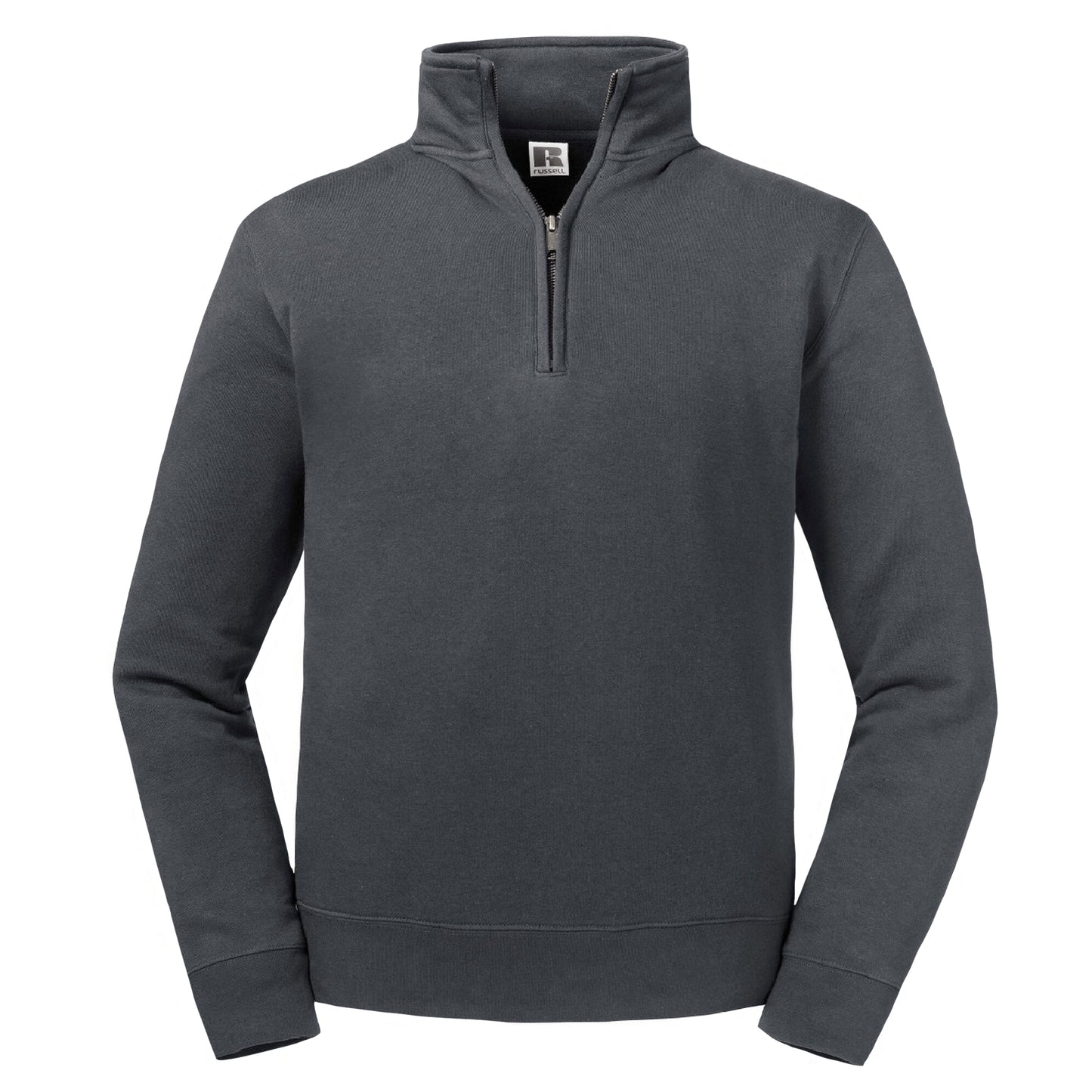 Convoy Grey - Front - Russell Mens Authentic Quarter Zip Sweatshirt
