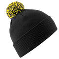 Black-Yellow - Front - Beechfield Adults Unisex Snowstar Beanie