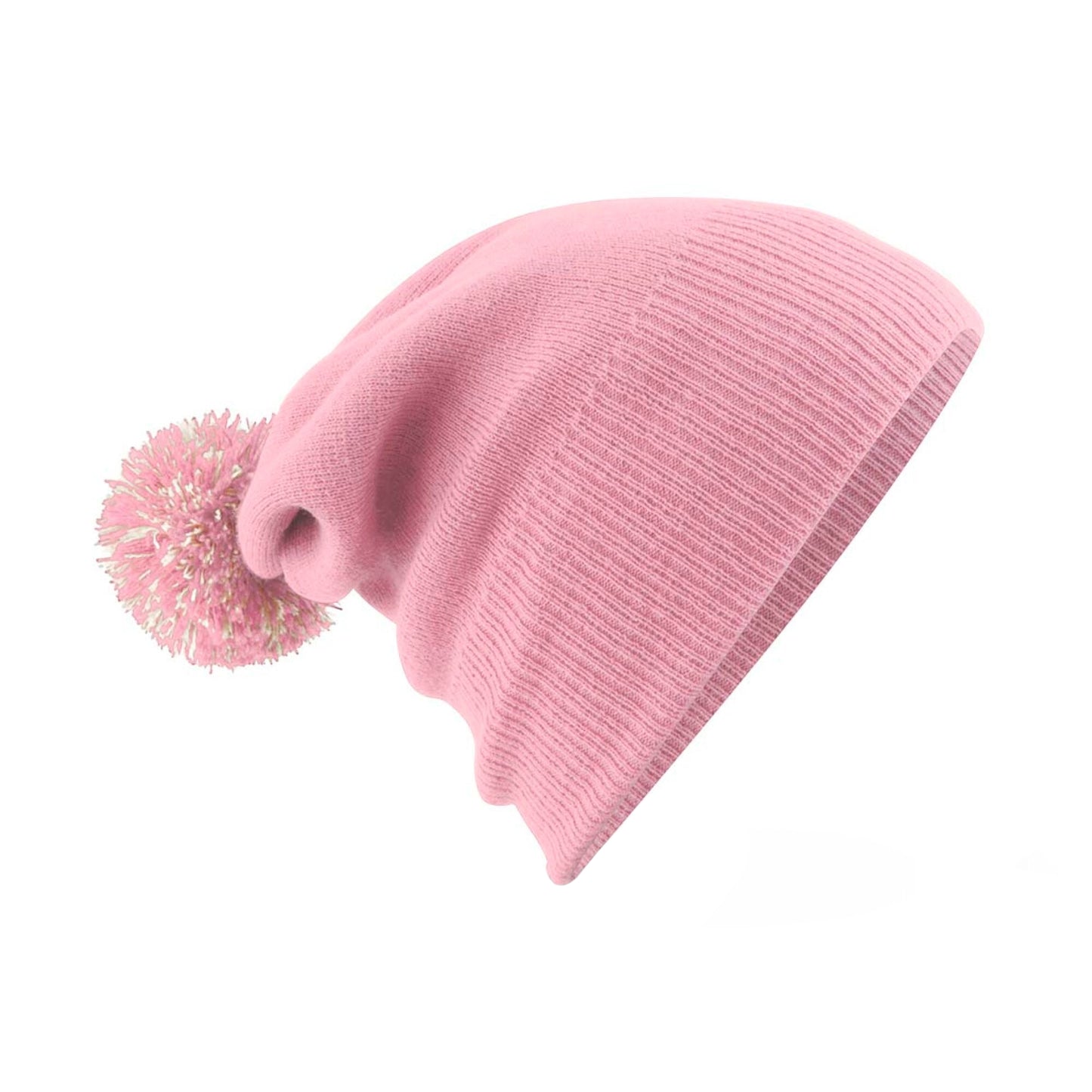Dusky Pink-Off White - Back - Beechfield Adults Unisex Snowstar Beanie