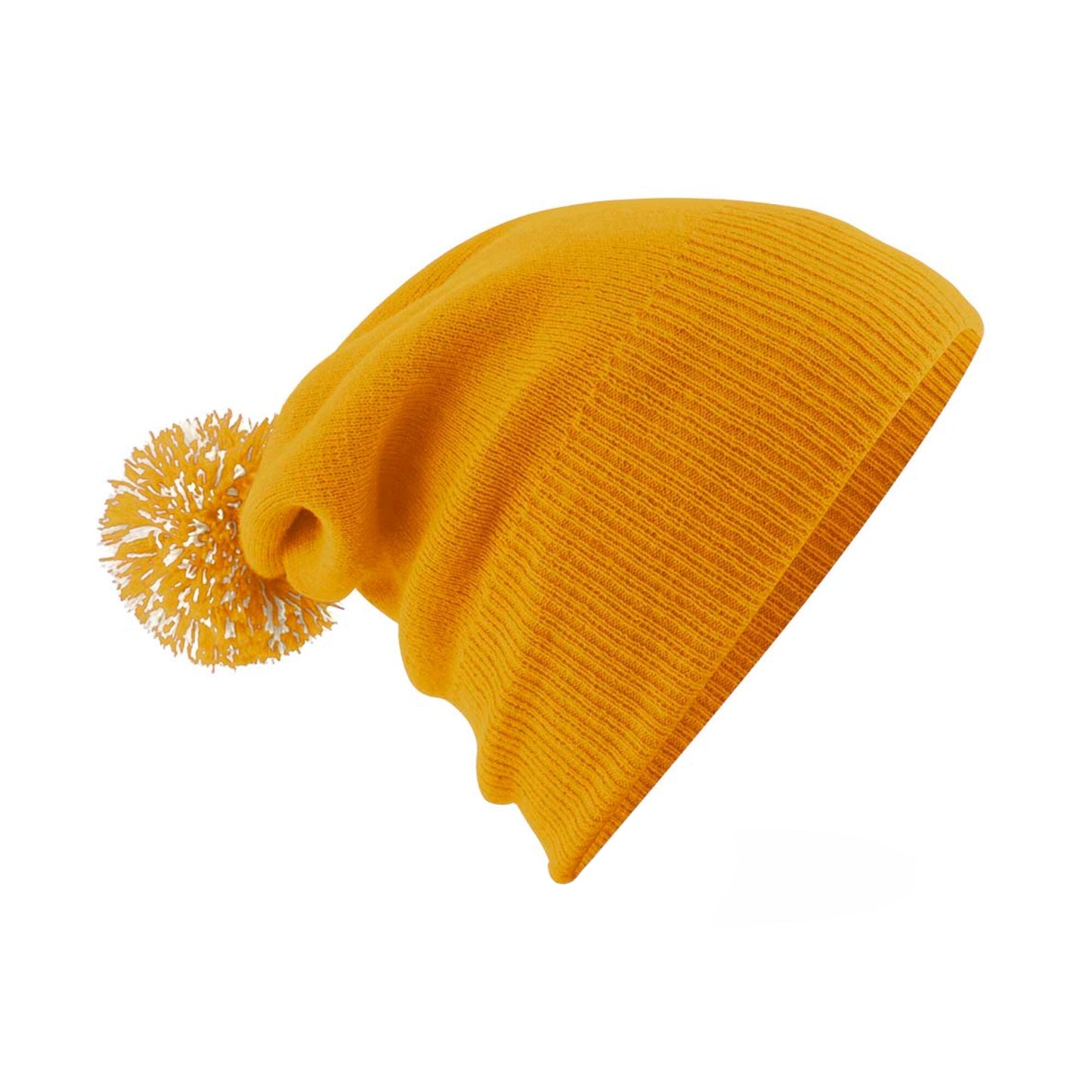 Mustard-Off White - Back - Beechfield Adults Unisex Snowstar Beanie