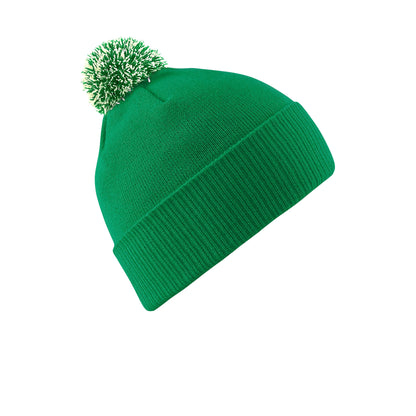 Kelly Green-white - Front - Beechfield Adults Unisex Snowstar Beanie