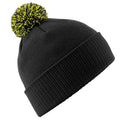 Black-Lime Green - Front - Beechfield Adults Unisex Snowstar Beanie