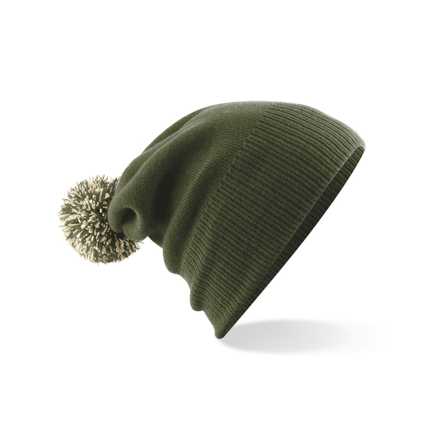 Olive Green-Oatmeal - Lifestyle - Beechfield Adults Unisex Snowstar Beanie