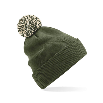 Olive Green-Oatmeal - Pack Shot - Beechfield Adults Unisex Snowstar Beanie