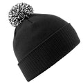 Black-White - Front - Beechfield Adults Unisex Snowstar Beanie