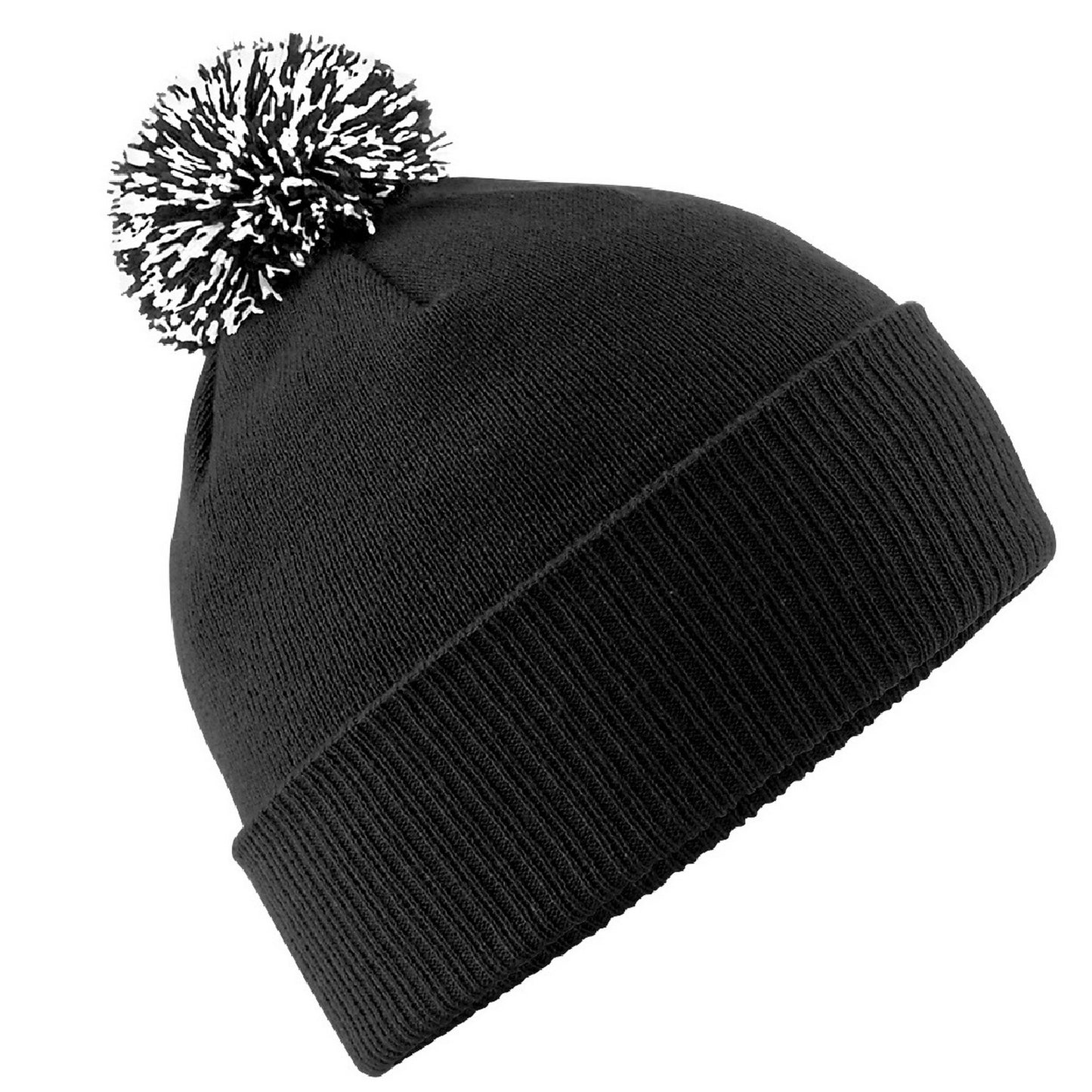 Black-White - Front - Beechfield Adults Unisex Snowstar Beanie
