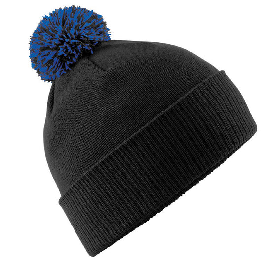Black-Bright Royal - Front - Beechfield Adults Unisex Snowstar Beanie