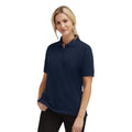 Navy Blue - Back - Ultimate Womens-Ladies Pique Polo