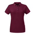 Burgundy - Front - Russell Womens-Ladies Pure Organic Polo