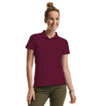 Burgundy - Back - Russell Womens-Ladies Pure Organic Polo