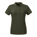 Dark Olive - Front - Russell Womens-Ladies Pure Organic Polo