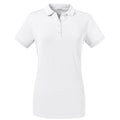 White - Front - Russell Womens-Ladies Tailored Stretch Polo