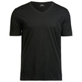 Black - Front - Tee Jays Mens Luxury V-Neck Tee