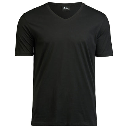 Black - Front - Tee Jays Mens Luxury V-Neck Tee