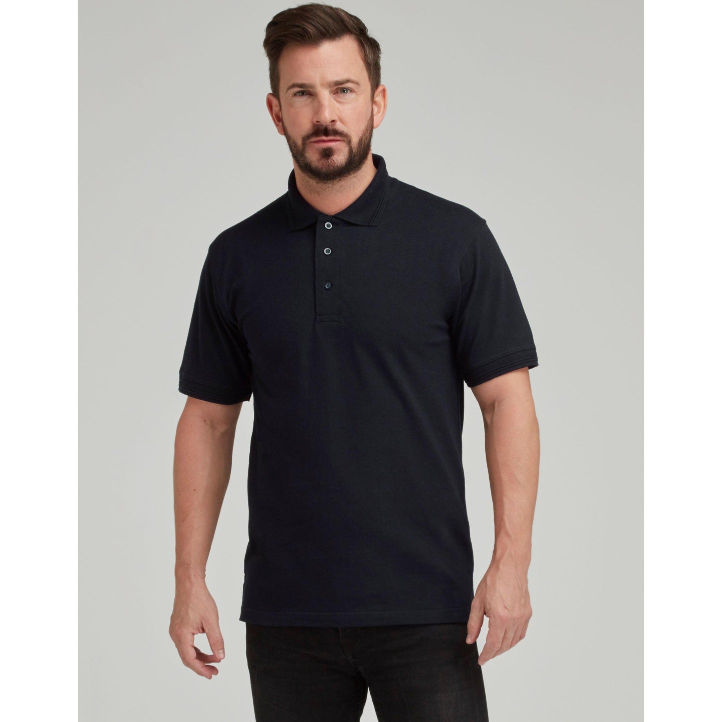 Charcoal - Front - Ultimate Adults Unisex 50-50 Pique Polo
