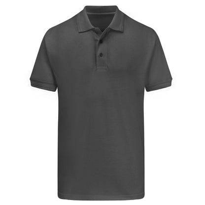 Charcoal - Back - Ultimate Adults Unisex 50-50 Pique Polo