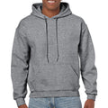 Graphite Heather - Side - Gildan Heavy Blend Adult Unisex Hooded Sweatshirt - Hoodie