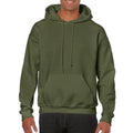 Military Green - Side - Gildan Heavy Blend Adult Unisex Hooded Sweatshirt - Hoodie