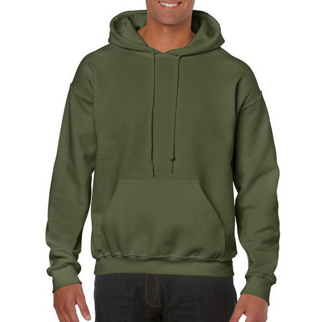 Military Green - Side - Gildan Heavy Blend Adult Unisex Hooded Sweatshirt - Hoodie