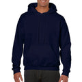 Navy - Side - Gildan Heavy Blend Adult Unisex Hooded Sweatshirt - Hoodie