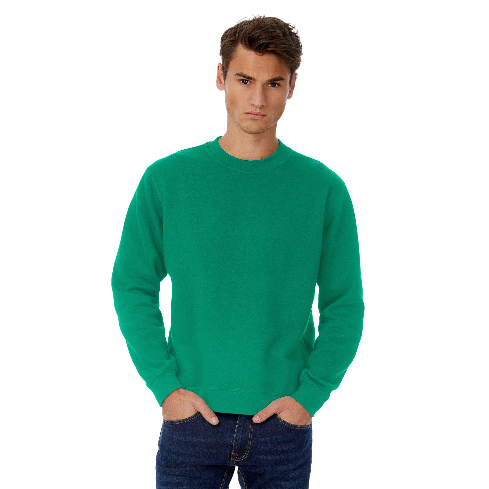 Kelly Green - Back - B&C Mens Set-in Sweatshirt