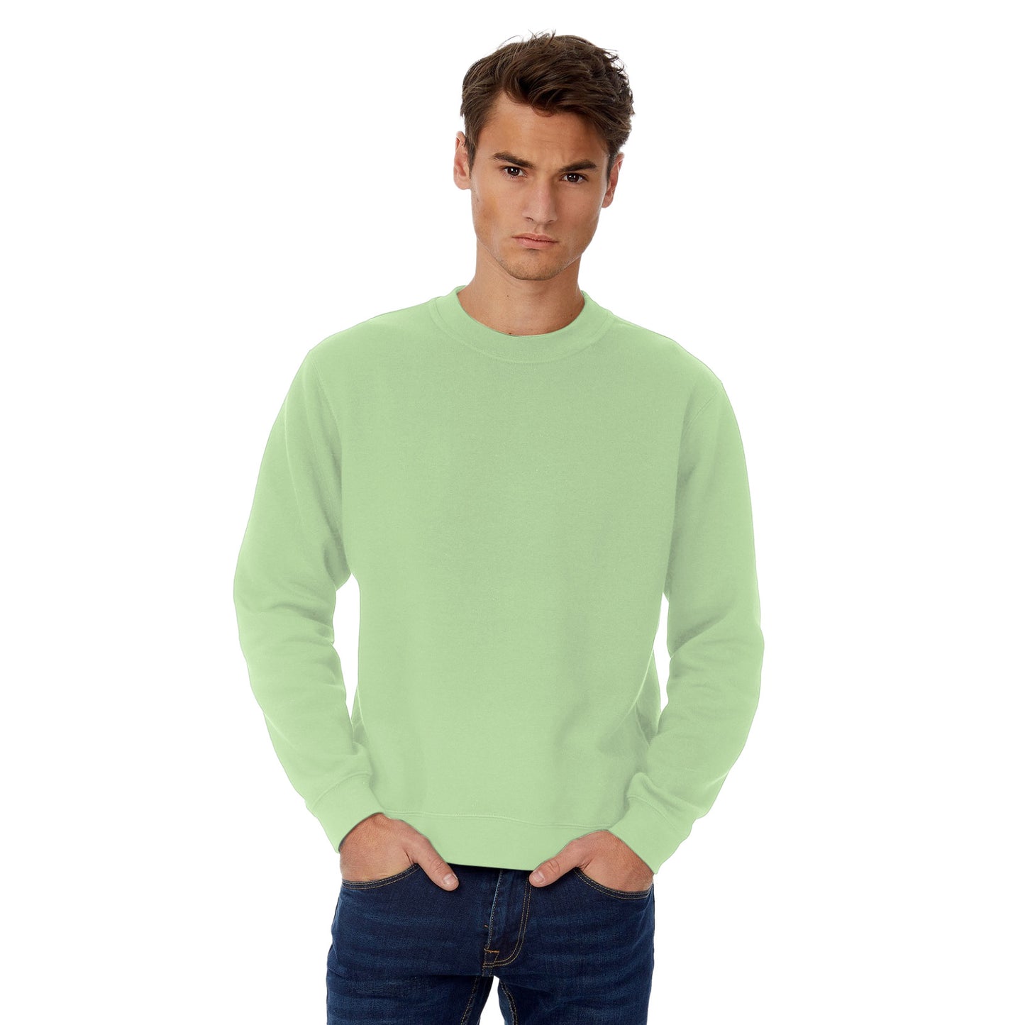 Light Jade - Back - B&C Mens Set-in Sweatshirt