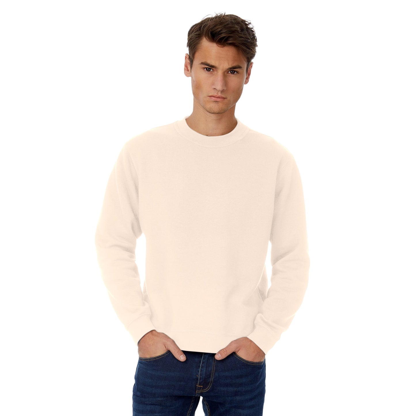 Pale Pink - Back - B&C Mens Set-in Sweatshirt