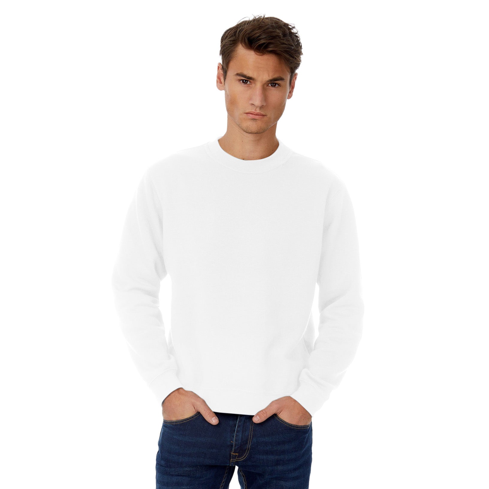 White - Back - B&C Mens Set-in Sweatshirt