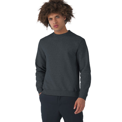 Heather Asphalt - Back - B&C Mens Set-in Sweatshirt