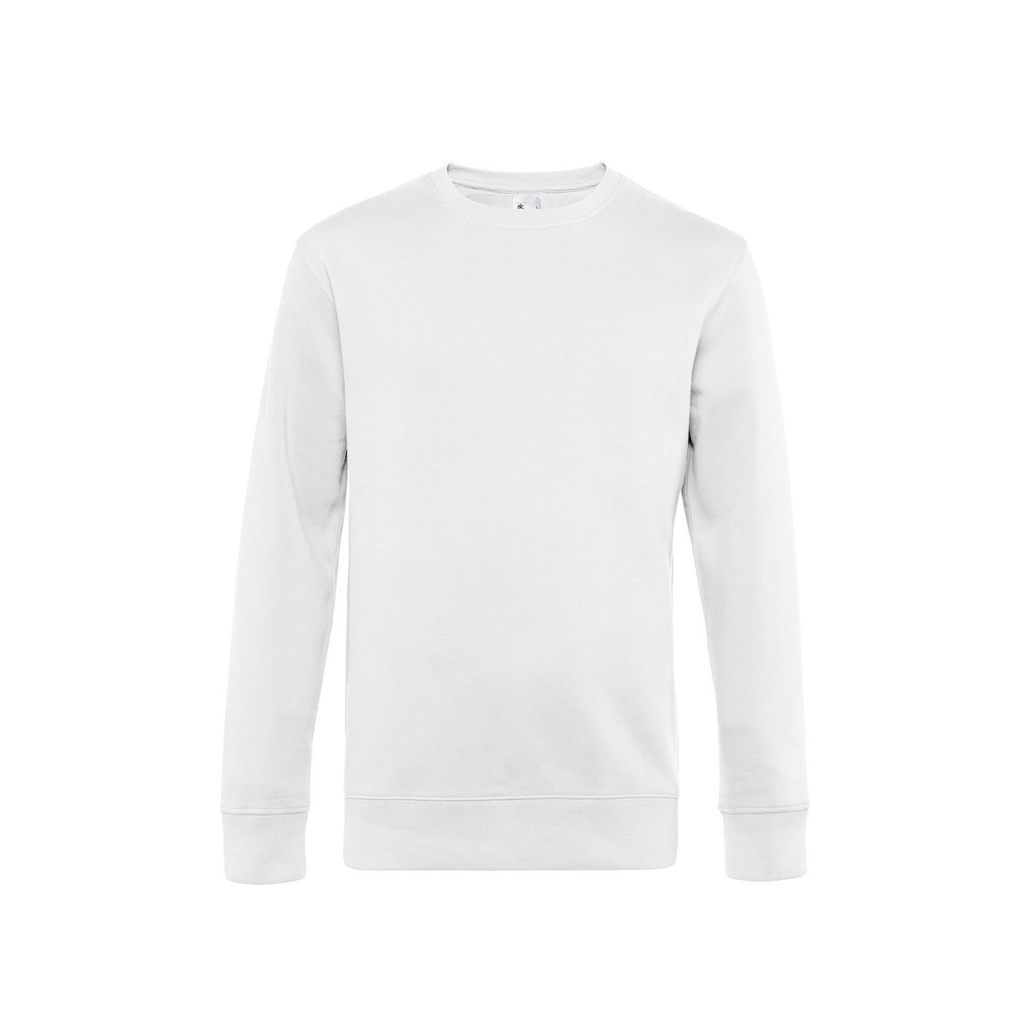White - Front - B&C Mens King Crew Neck Sweater
