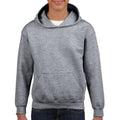 Graphite Heather - Back - Gildan Heavy Blend Childrens Unisex Hooded Sweatshirt Top - Hoodie