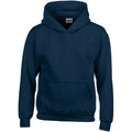 Navy - Front - Gildan Heavy Blend Childrens Unisex Hooded Sweatshirt Top - Hoodie