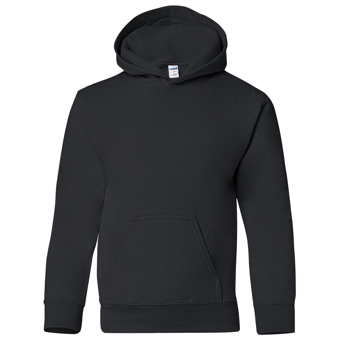 Black - Front - Gildan Heavy Blend Childrens Unisex Hooded Sweatshirt Top - Hoodie