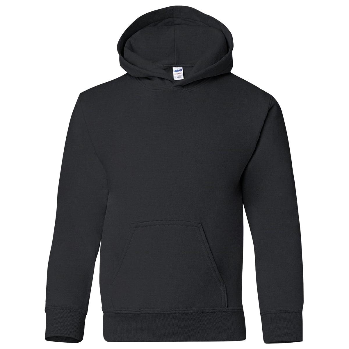 Black - Front - Gildan Heavy Blend Childrens Unisex Hooded Sweatshirt Top - Hoodie