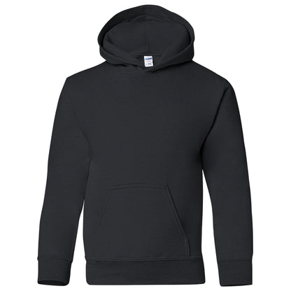 Black - Front - Gildan Heavy Blend Childrens Unisex Hooded Sweatshirt Top - Hoodie