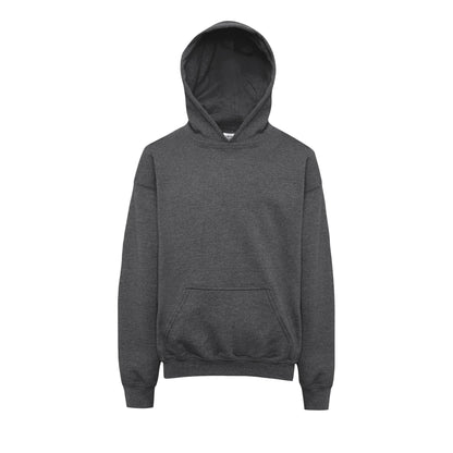 Dark Heather - Front - Gildan Heavy Blend Childrens Unisex Hooded Sweatshirt Top - Hoodie