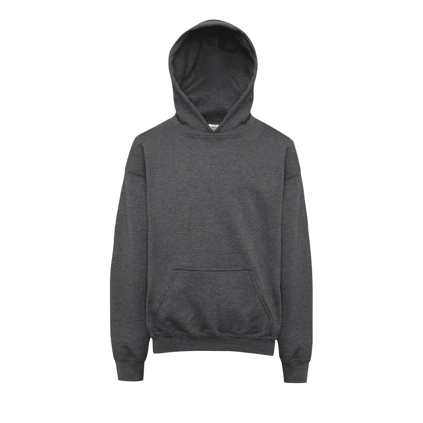 Dark Heather - Front - Gildan Heavy Blend Childrens Unisex Hooded Sweatshirt Top - Hoodie