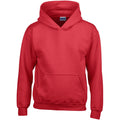 Red - Front - Gildan Heavy Blend Childrens Unisex Hooded Sweatshirt Top - Hoodie