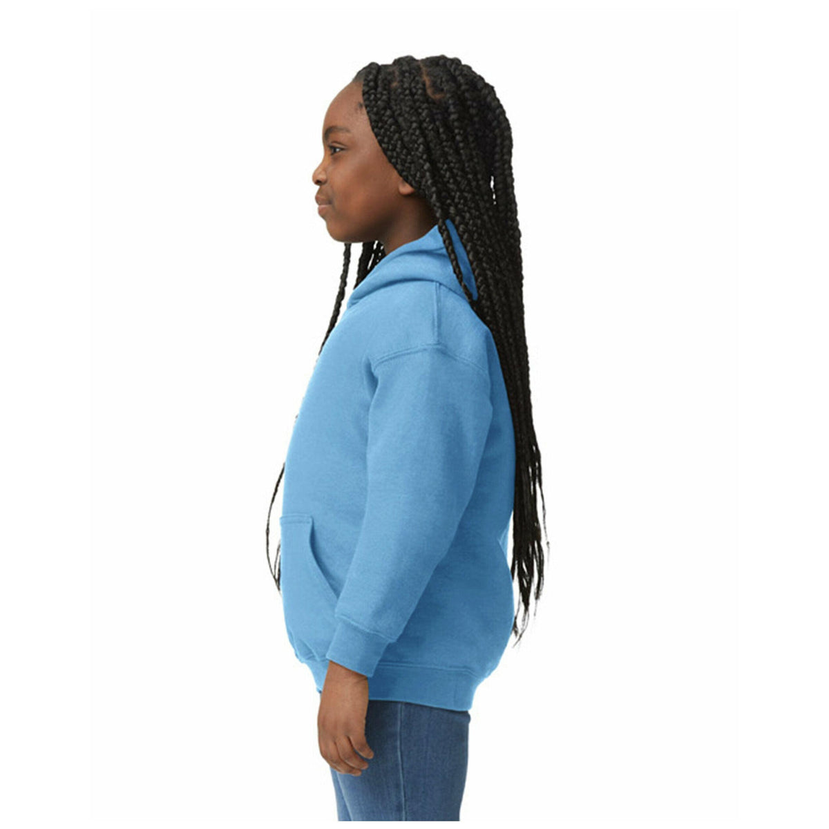 Carolina Blue - Pack Shot - Gildan Heavy Blend Childrens Unisex Hooded Sweatshirt Top - Hoodie