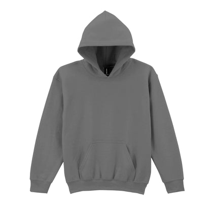 Charcoal - Back - Gildan Heavy Blend Childrens Unisex Hooded Sweatshirt Top - Hoodie