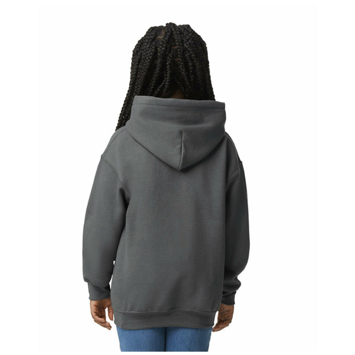 Charcoal - Lifestyle - Gildan Heavy Blend Childrens Unisex Hooded Sweatshirt Top - Hoodie