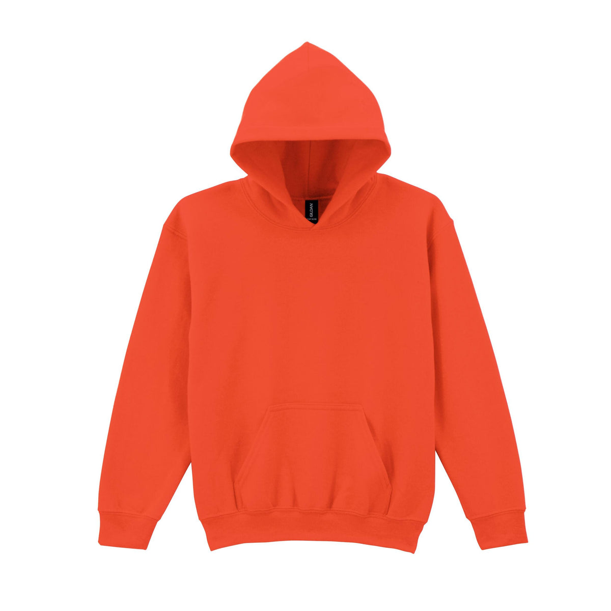 Orange - Back - Gildan Heavy Blend Childrens Unisex Hooded Sweatshirt Top - Hoodie