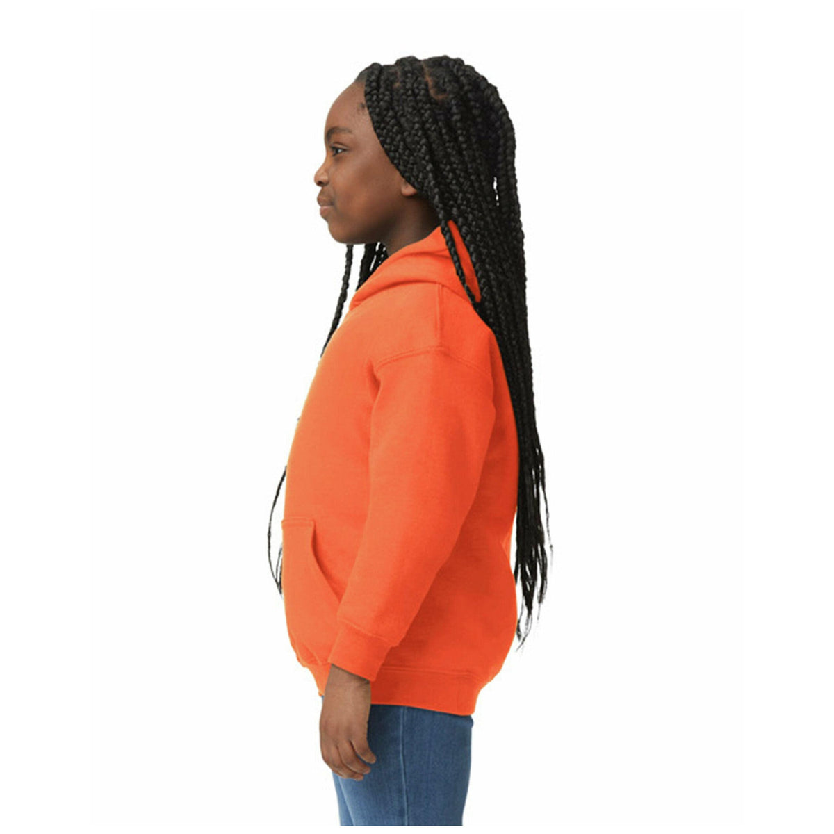 Orange - Pack Shot - Gildan Heavy Blend Childrens Unisex Hooded Sweatshirt Top - Hoodie
